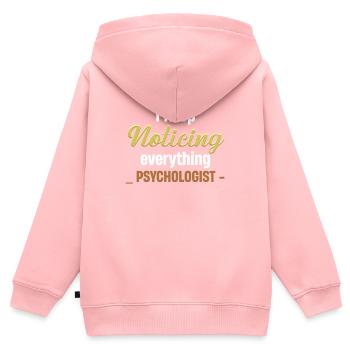 Je n’arrête pas de tout remarquer! Jollier - Sweat Premium à capuche zippé enfant bio - rose - Dos - AI Model Kid Female (0cm)