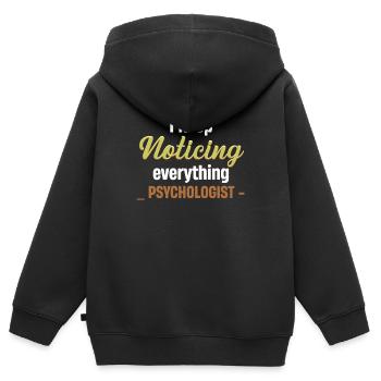 Je n’arrête pas de tout remarquer! Jollier - Sweat Premium à capuche zippé enfant bio - noir - Dos - AI Model Kid Male (0cm)