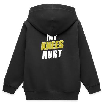 Ma douleur au genou drôle de blessure - Sweat Premium à capuche zippé enfant bio - noir - Dos - AI Model Kid Male (0cm)