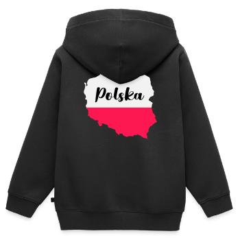 polen polska - Kinder Premium Organic Zip Hoodie - Schwarz - Hinten - AI Model Kid Male (0cm)