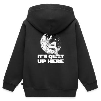 Espace Espace drôle Colonisation de l’espace - Sweat Premium à capuche zippé enfant bio - noir - Dos - AI Model Kid Male (0cm)