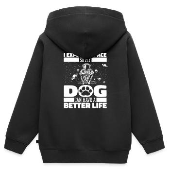 Espace Chien de l’espace Colonisation de l’espace - Sweat Premium à capuche zippé enfant bio - noir - Dos - AI Model Kid Male (0cm)