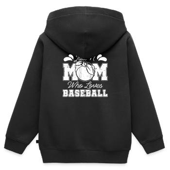 Baseball Baseball Mama - Kinder Premium Organic Zip Hoodie - Schwarz - Hinten - AI Model Kid Male (0cm)