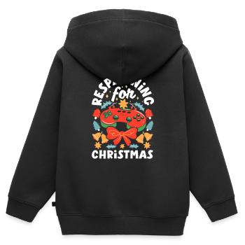 Gaming-inspired fashion Holiday-themed gaming - Kinder Premium Organic Zip Hoodie - Schwarz - Hinten - AI Model Kid Male (0cm)