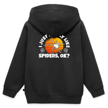 Spider Owner Spider Spider Breeder - Kids Premium Organic Zip-up Hoodie - black - Back - AI Model Kid Male (0cm)