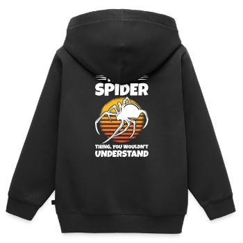 Spider Owner Spider Spider Breeder - Kids Premium Organic Zip-up Hoodie - black - Back - AI Model Kid Male (0cm)