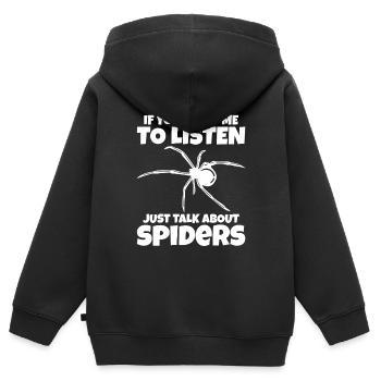 Spider Owner Spider Spider Breeder - Kids Premium Organic Zip-up Hoodie - black - Back - AI Model Kid Male (0cm)