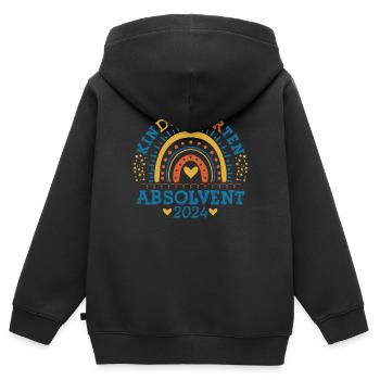 Kindergarten Absolvent 2024 Regenbogen Einschulung - Kinder Premium Organic Zip Hoodie - Schwarz - Hinten - AI Model Kid Male (0cm)