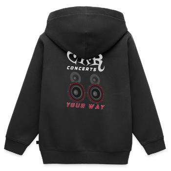 AUDIOLOGIST / CAR STEREO : Run Your System - Kinder Premium Organic Zip Hoodie - Schwarz - Hinten - AI Model Kid Male (0cm)