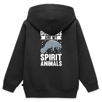 Dugong Manatees Manatee - Kids Premium Organic Zip-up Hoodie - black - Back - AI Model Kid Male (0cm)