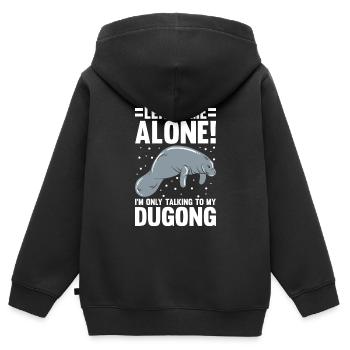 Dugong Manatees Manatee - Kids Premium Organic Zip-up Hoodie - black - Back - AI Model Kid Male (0cm)