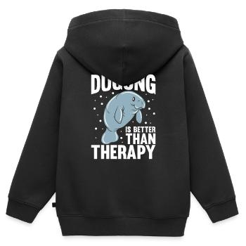 Dugong Manatees Manatee - Kids Premium Organic Zip-up Hoodie - black - Back - AI Model Kid Male (0cm)