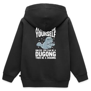 Dugong Manatees Manatee - Kids Premium Organic Zip-up Hoodie - black - Back - AI Model Kid Male (0cm)