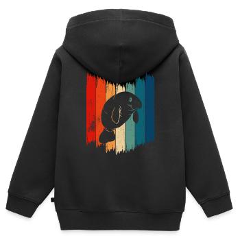 Dugong Manatees Manatee - Kids Premium Organic Zip-up Hoodie - black - Back - AI Model Kid Male (0cm)
