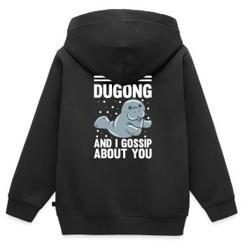 Dugong Manatees Manatee - Kids Premium Organic Zip-up Hoodie - black - Back - AI Model Kid Male (0cm)