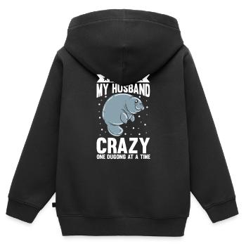 Dugong Manatees Manatee - Kids Premium Organic Zip-up Hoodie - black - Back - AI Model Kid Male (0cm)