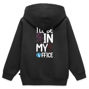 Au Pair Fille Maternelle Nounou - Sweat Premium à capuche zippé enfant bio - noir - Dos - AI Model Kid Male (0cm)