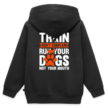 Dresseur de chiens École de chiens Sports canins - Sweat Premium à capuche zippé enfant bio - noir - Dos - AI Model Kid Male (0cm)