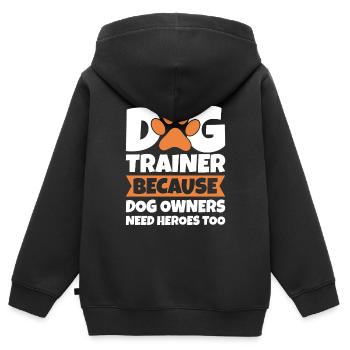Dresseur de chiens École de chiens Sports canins - Sweat Premium à capuche zippé enfant bio - noir - Dos - AI Model Kid Male (0cm)