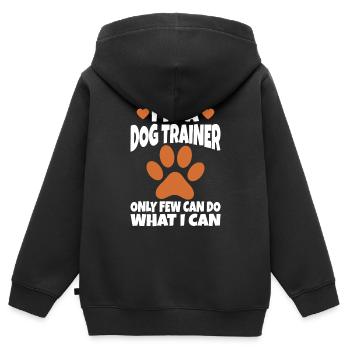 Dresseur de chiens École de chiens Sports canins - Sweat Premium à capuche zippé enfant bio - noir - Dos - AI Model Kid Male (0cm)