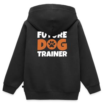 Dresseur de chiens École de chiens Sports canins - Sweat Premium à capuche zippé enfant bio - noir - Dos - AI Model Kid Male (0cm)
