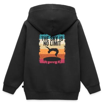 Le trampoline Sky is No Limit - Sweat Premium à capuche zippé enfant bio - noir - Dos - AI Model Kid Male (0cm)