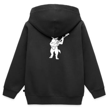 Bassist Bass Gitarre Basser Hund - Kinder Premium Organic Zip Hoodie - Schwarz - Hinten - AI Model Kid Male (0cm)