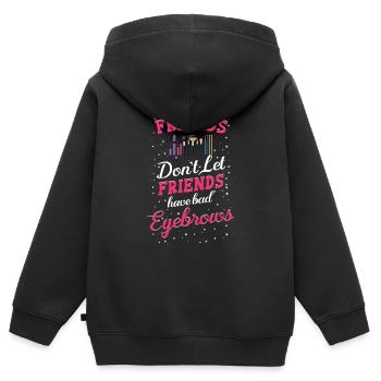 Freunde Lassen Nicht Zu, Dass Freunde Schlechte - Kinder Premium Organic Zip Hoodie - Schwarz - Hinten - AI Model Kid Male (0cm)