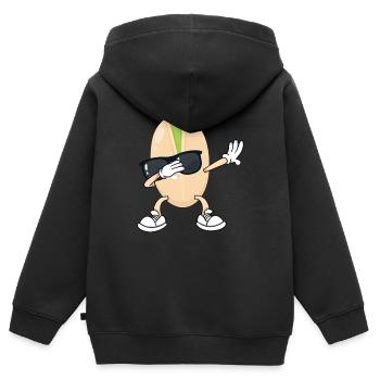 Kiwi - Sweat Premium à capuche zippé enfant bio - noir - Dos - AI Model Kid Male (0cm)