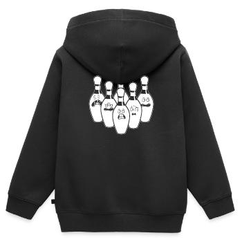 Bowling Bowlen Bowler Witzig - Kinder Premium Organic Zip Hoodie - Schwarz - Hinten - AI Model Kid Male (0cm)