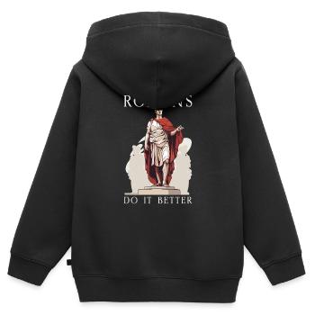 Saturnalien-wunder Das Antike Rom Und Julius Cäsar - Kinder Premium Organic Zip Hoodie - Schwarz - Hinten - AI Model Kid Male (0cm)