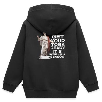 Saturnalien-wunder Das Antike Rom Und Julius Cäsar - Kinder Premium Organic Zip Hoodie - Schwarz - Hinten - AI Model Kid Male (0cm)