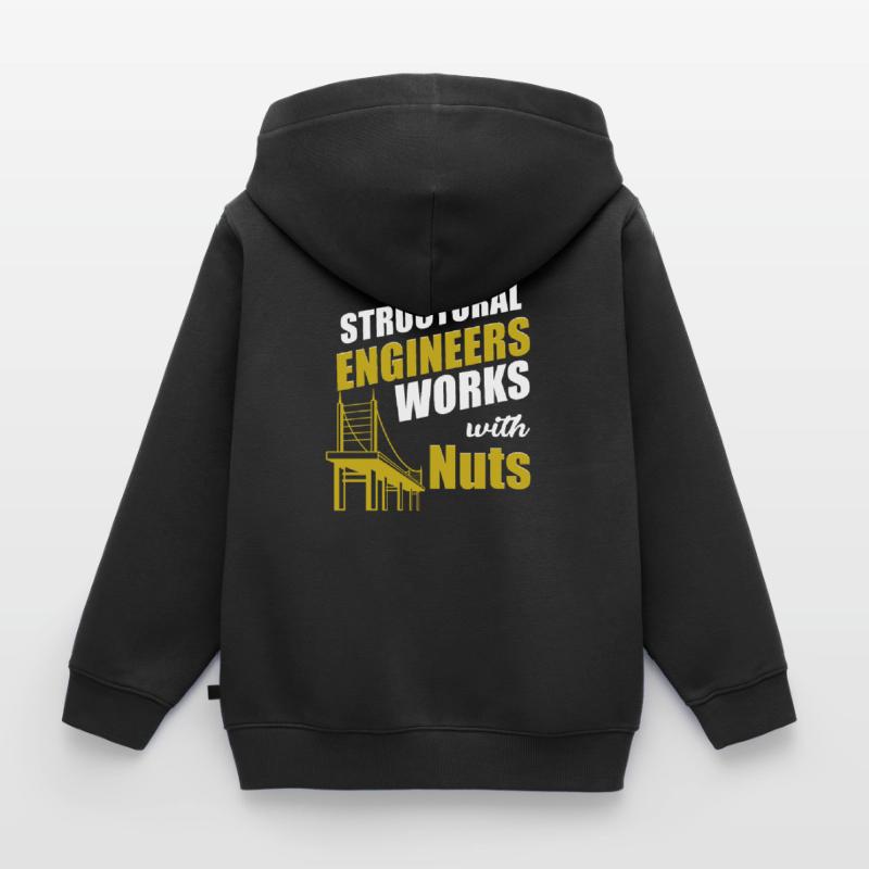 Construction carpenter structural engineer working with nuts Kids Premium Organic Zip-up Hoodie