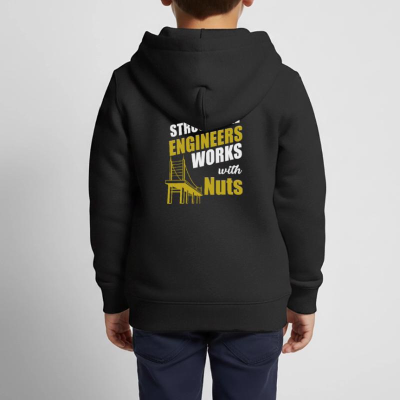 Construction carpenter structural engineer working with nuts Kids Premium Organic Zip-up Hoodie