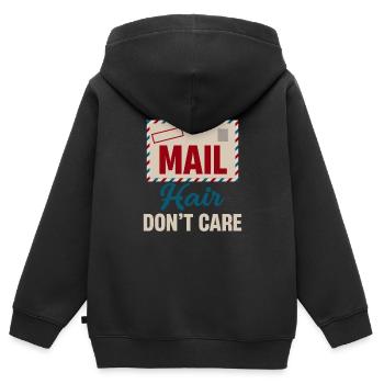 Mail Haare Kümmert Sich Nicht Lustig Mail Lady - Kinder Premium Organic Zip Hoodie - Schwarz - Hinten - AI Model Kid Male (0cm)