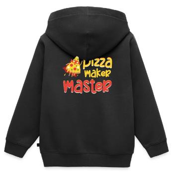 Pizza Maker Master Funny Italian Cuisine - Kids Premium Organic Zip-up Hoodie - black - Back - AI Model Kid Male (0cm)