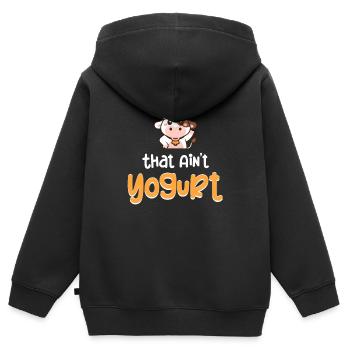 Ce n’est pas un dessert crémeux au lait et au yaourt - Sweat Premium à capuche zippé enfant bio - noir - Dos - AI Model Kid Male (0cm)