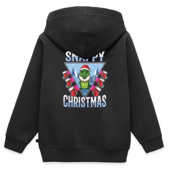 Noël vif - Sweat Premium à capuche zippé enfant bio - noir - Dos - AI Model Kid Male (0cm)