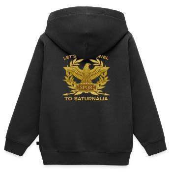 Saturnalien-wunder Das Antike Rom Und Julius Cäsar - Kinder Premium Organic Zip Hoodie - Schwarz - Hinten - AI Model Kid Male (0cm)