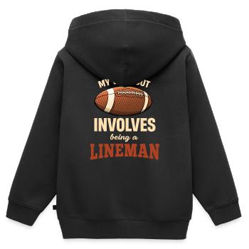 Mein Training Beinhaltet Es, Ein Linienrichter Zu - Kinder Premium Organic Zip Hoodie - Schwarz - Hinten - AI Model Kid Male (0cm)