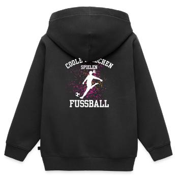 Fußball Coole Mädchen spielen Fußball Fußballerin - Kinder Premium Organic Zip Hoodie - Schwarz - Hinten - AI Model Kid Male (0cm)