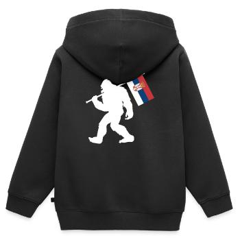 Serbien - Kinder Premium Organic Zip Hoodie - Schwarz - Hinten - AI Model Kid Male (0cm)