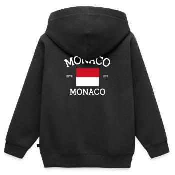 Monaco - Sweat Premium à capuche zippé enfant bio - noir - Dos - AI Model Kid Male (0cm)