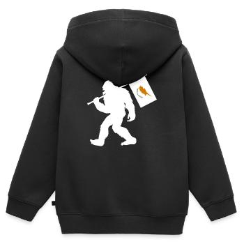 Chypre - Sweat Premium à capuche zippé enfant bio - noir - Dos - AI Model Kid Male (0cm)
