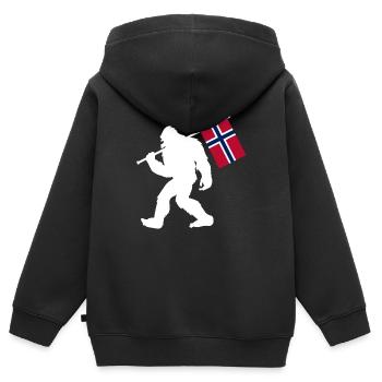 Norway - Kids Premium Organic Zip-up Hoodie - black - Back - AI Model Kid Male (0cm)