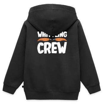 Sculpture sur bois brillant sur bois - Sweat Premium à capuche zippé enfant bio - noir - Dos - AI Model Kid Male (0cm)