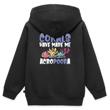 Aquarium de corail - Sweat Premium à capuche zippé enfant bio - noir - Dos - AI Model Kid Male (0cm)