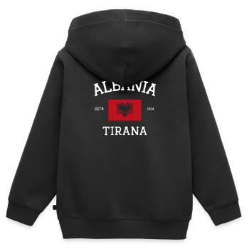 Albanien - Kinder Premium Organic Zip Hoodie - Schwarz - Hinten - AI Model Kid Male (0cm)