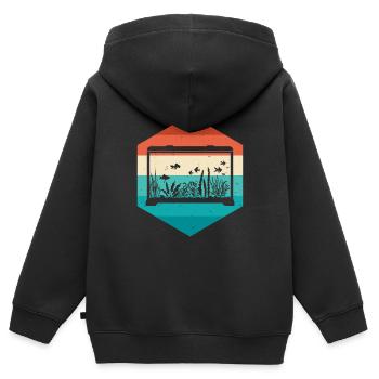 Aquarium - Kinder Premium Organic Zip Hoodie - Schwarz - Hinten - AI Model Kid Male (0cm)
