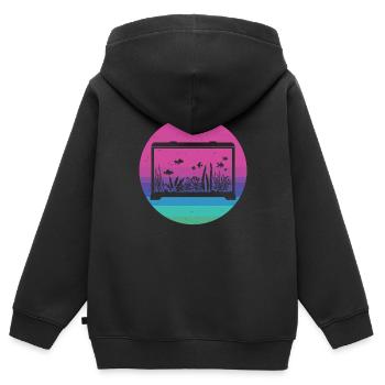 Aquarium - Kinder Premium Organic Zip Hoodie - Schwarz - Hinten - AI Model Kid Male (0cm)